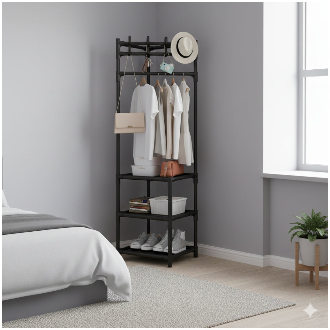 Estante Organizador Colgador de Ropa Esquinero con 3 Repisas 170x43x43cm