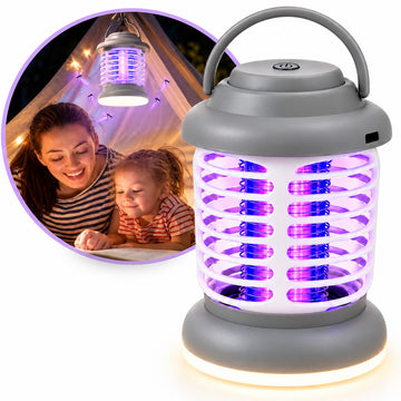 Lámpara Mata Mosquitos Eléctrica UV Recargable USB 2 en 1 con Luz LED Portátil 5W