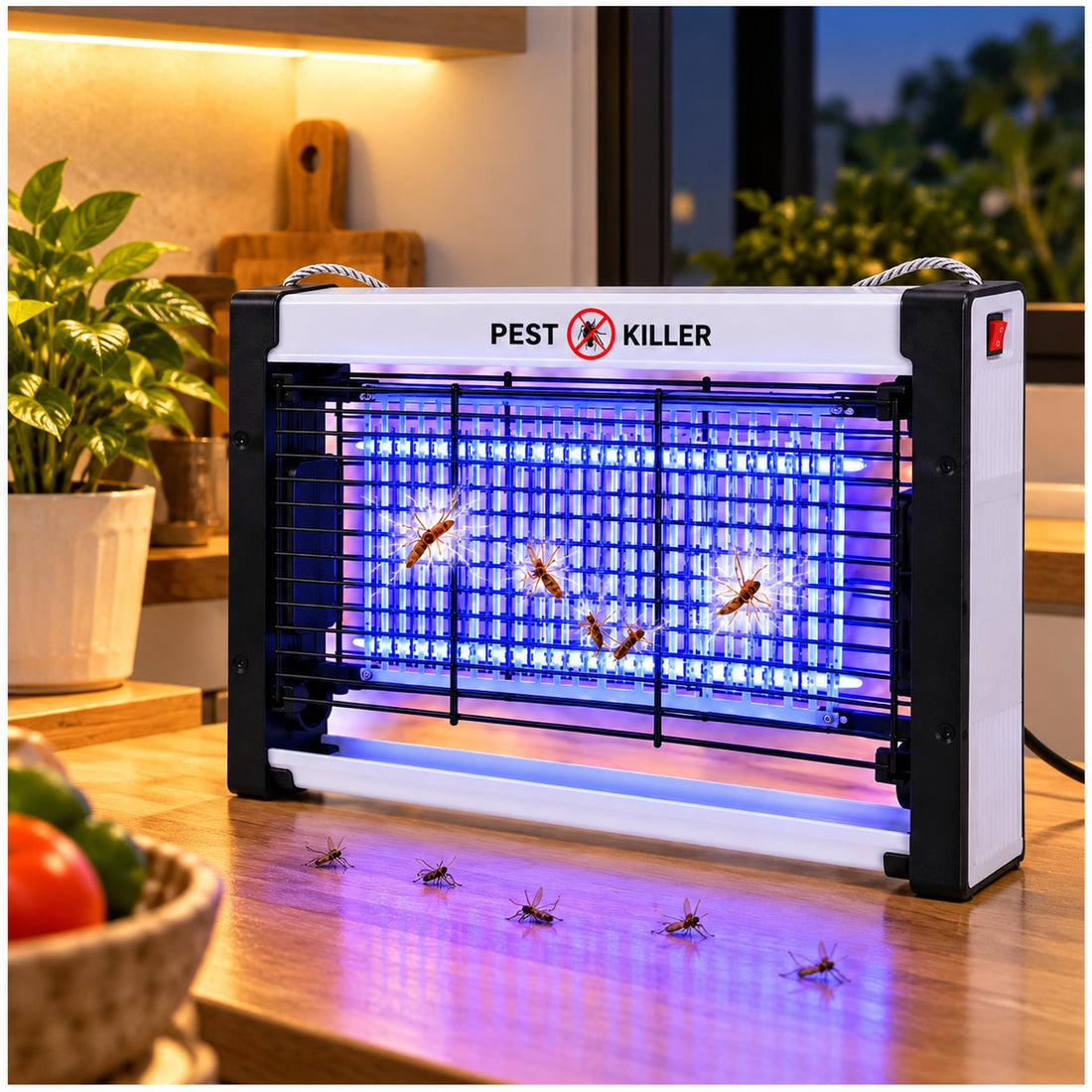 Lámpara Mata Mosquitos Insectos Eléctrico con Luz UV Antimosquitos y Moscas