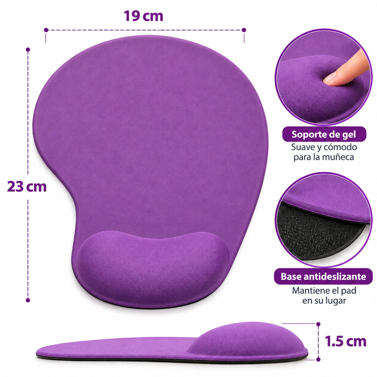 Mouse Pad Ergonómico con Reposamuñecas de Gel Antideslizante