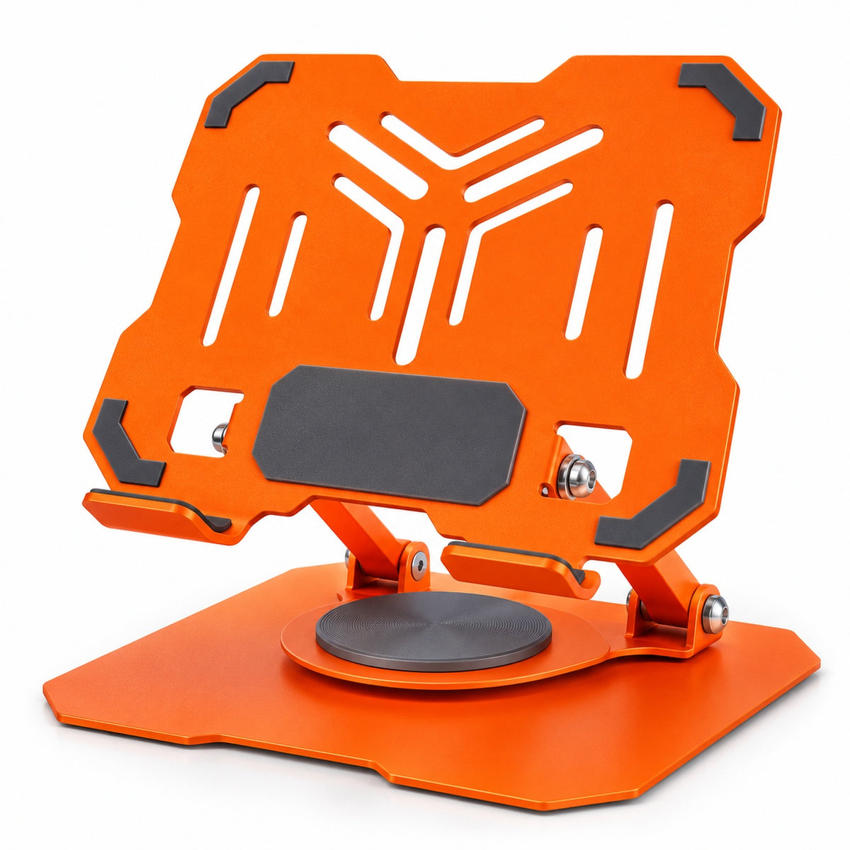 Soporte Metálico Plegable para Celular y Tablet con Base Giratoria 360° y Altura Ajustable