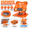 Soporte Metálico Plegable para Celular y Tablet con Base Giratoria 360° y Altura Ajustable