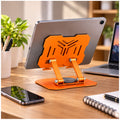 Soporte Metálico Plegable para Celular y Tablet con Base Giratoria 360° y Altura Ajustable