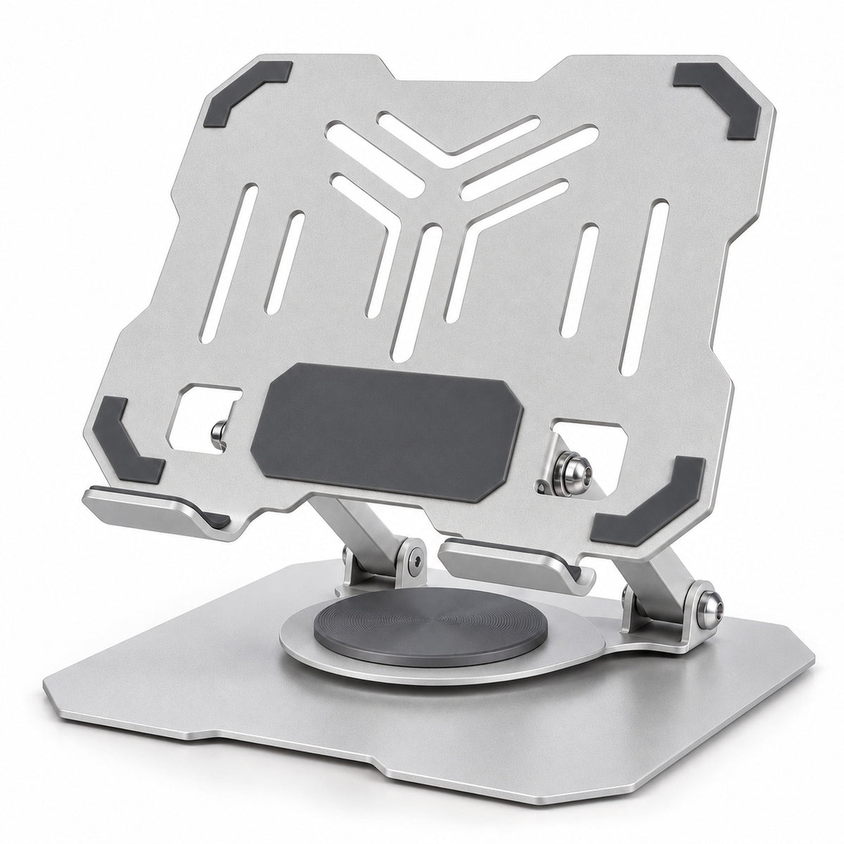 Soporte Metálico Plegable para Celular y Tablet con Base Giratoria 360° y Altura Ajustable