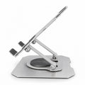 Soporte Metálico Plegable para Celular y Tablet con Base Giratoria 360° y Altura Ajustable