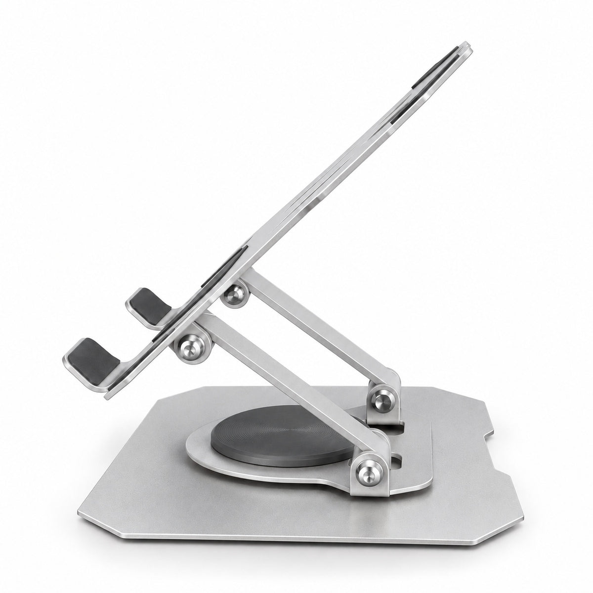 Soporte Metálico Plegable para Celular y Tablet con Base Giratoria 360° y Altura Ajustable