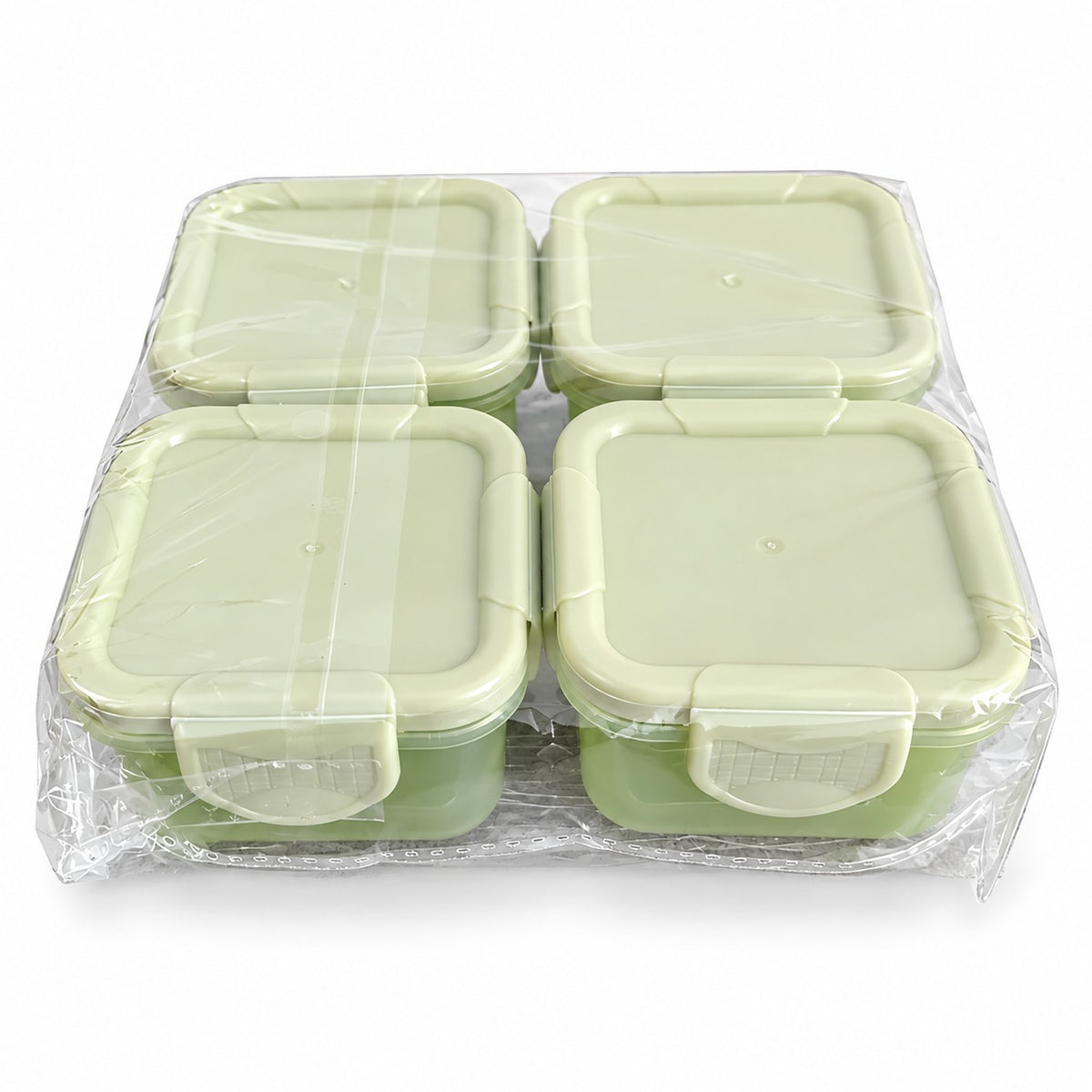Pack de 4 táperes herméticos de 150 ml color verde en su empaque