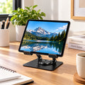 Soporte para Tablet Giratorio 360° de Metal Plegable Ajustable Antideslizante